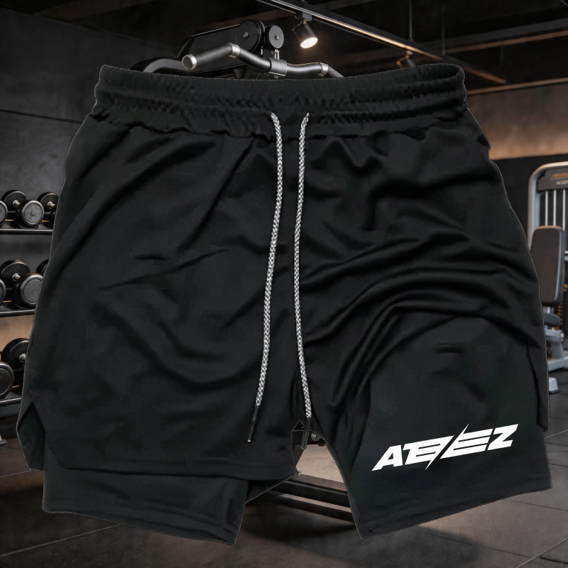 Compression Shorts Athletes - Cross Print 2 in 1 Workout