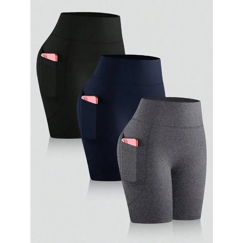 Compression Shorts Athletes - High Waist Yoga Shorts 3Pcs Set