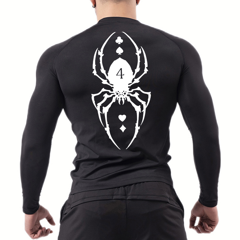 Spider Print Compression Shirt - Base Layer Top บทวิจารณ์และราคา