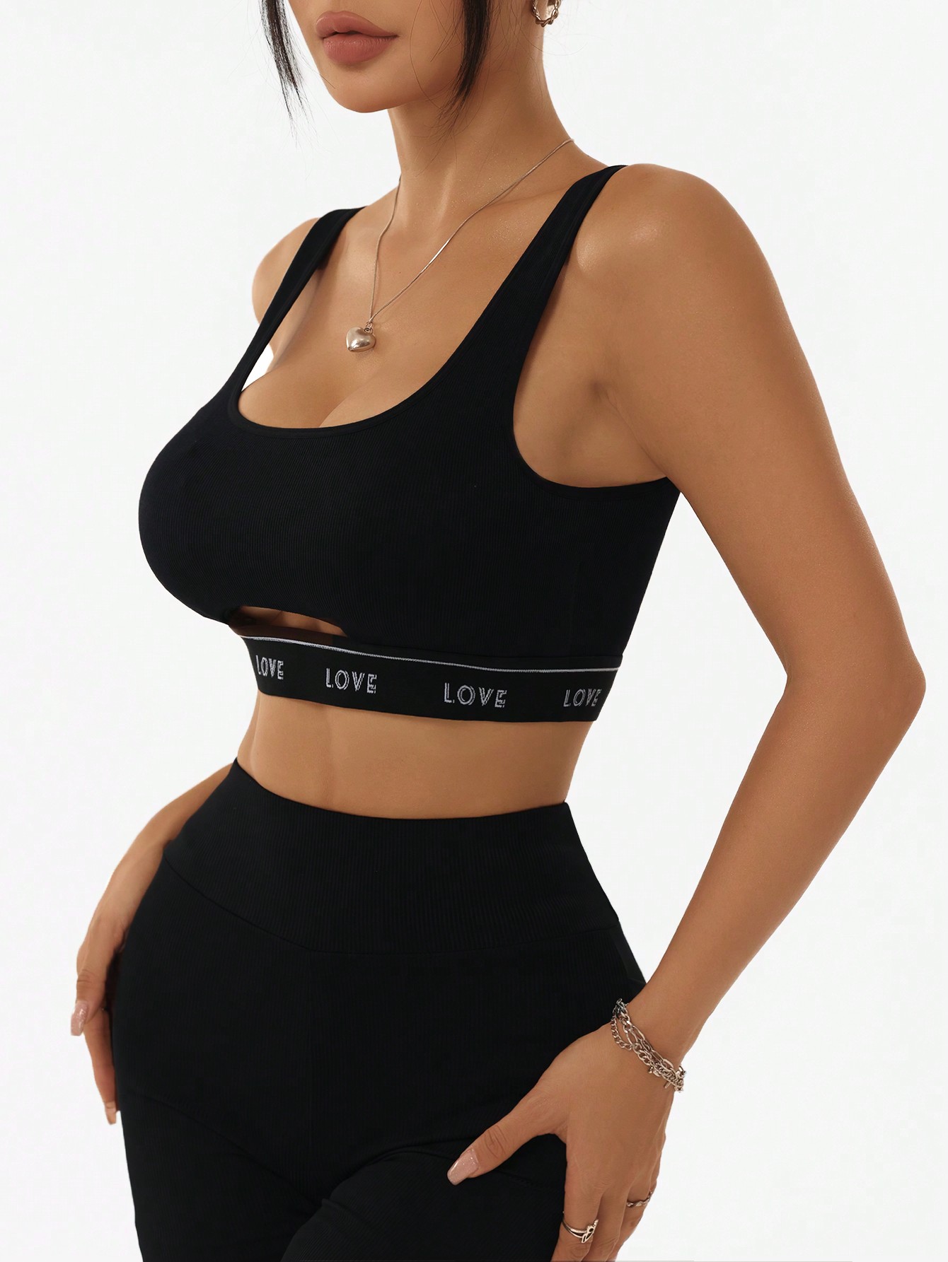 Women Ribbed U Neck Sports Bra - Tank Top Ribbed บทวิจารณ์และราคา