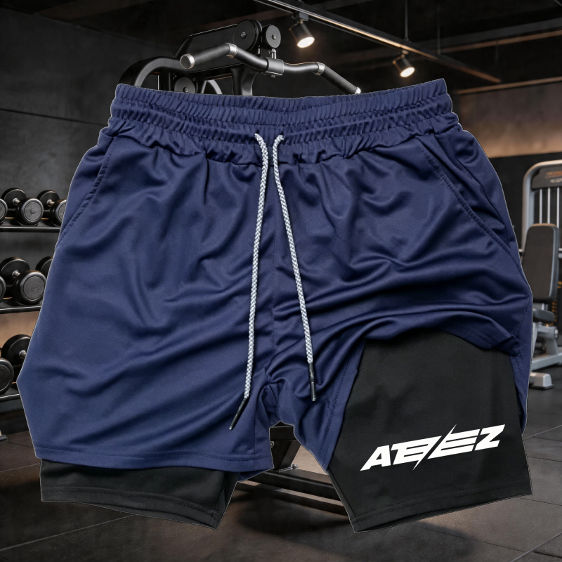 Cross Print 2 in 1 Workout Run - Compression Shorts Athletes บทวิจารณ์และราคา