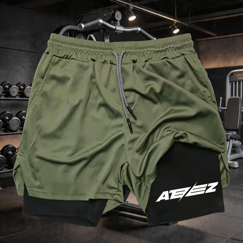 Cross Print 2 in 1 Workout Run - Compression Shorts Athletes บทวิจารณ์และราคา