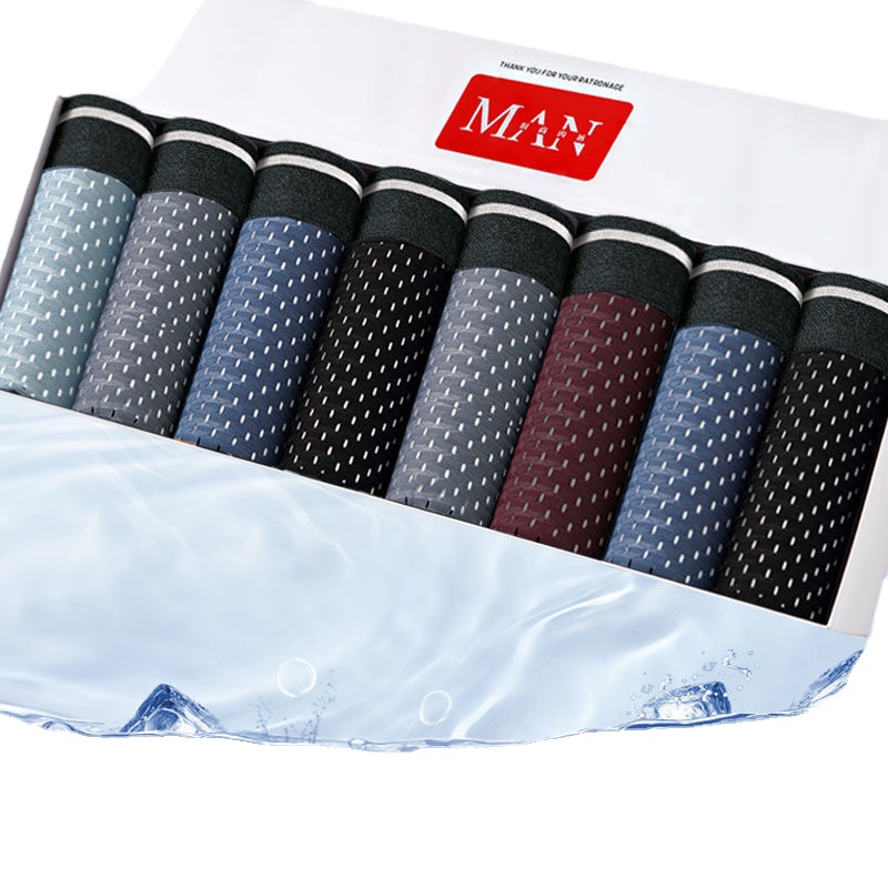 8pcs/Lot Men's Panties Ice Sil - Boxer Shorts Modal บทวิจารณ์และราคา