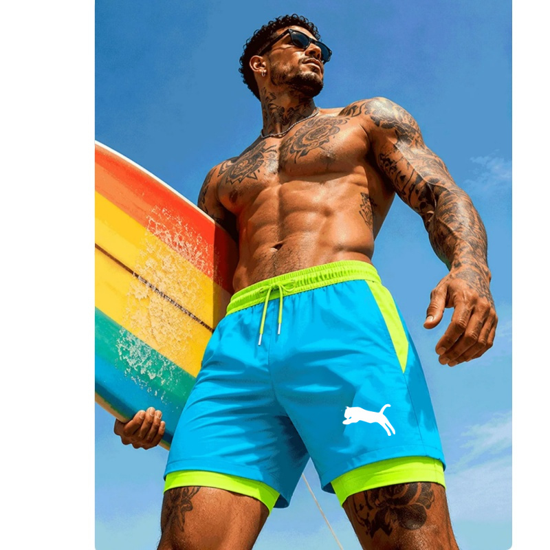 Men Running Cheetah Leopard Si - Compression Shorts Athletes บทวิจารณ์และราคา