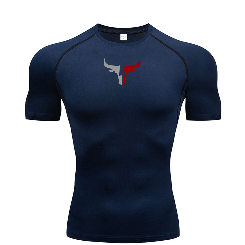 Men's bull head compression T- - T Shirt Tight Fit บทวิจารณ์และราคา