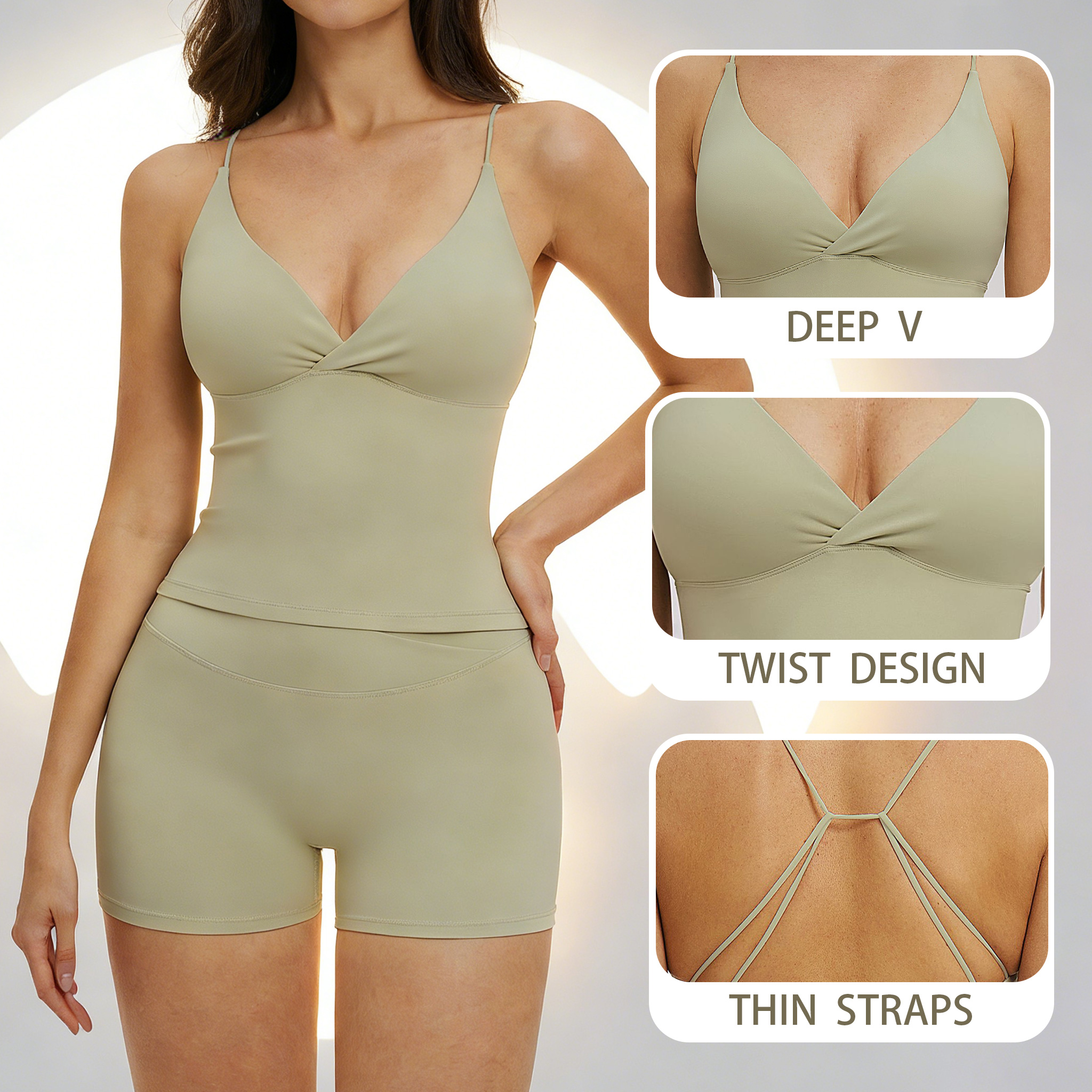 Yoga Tank Top with Pads Backle - Suspender Tank Top บทวิจารณ์และราคา
