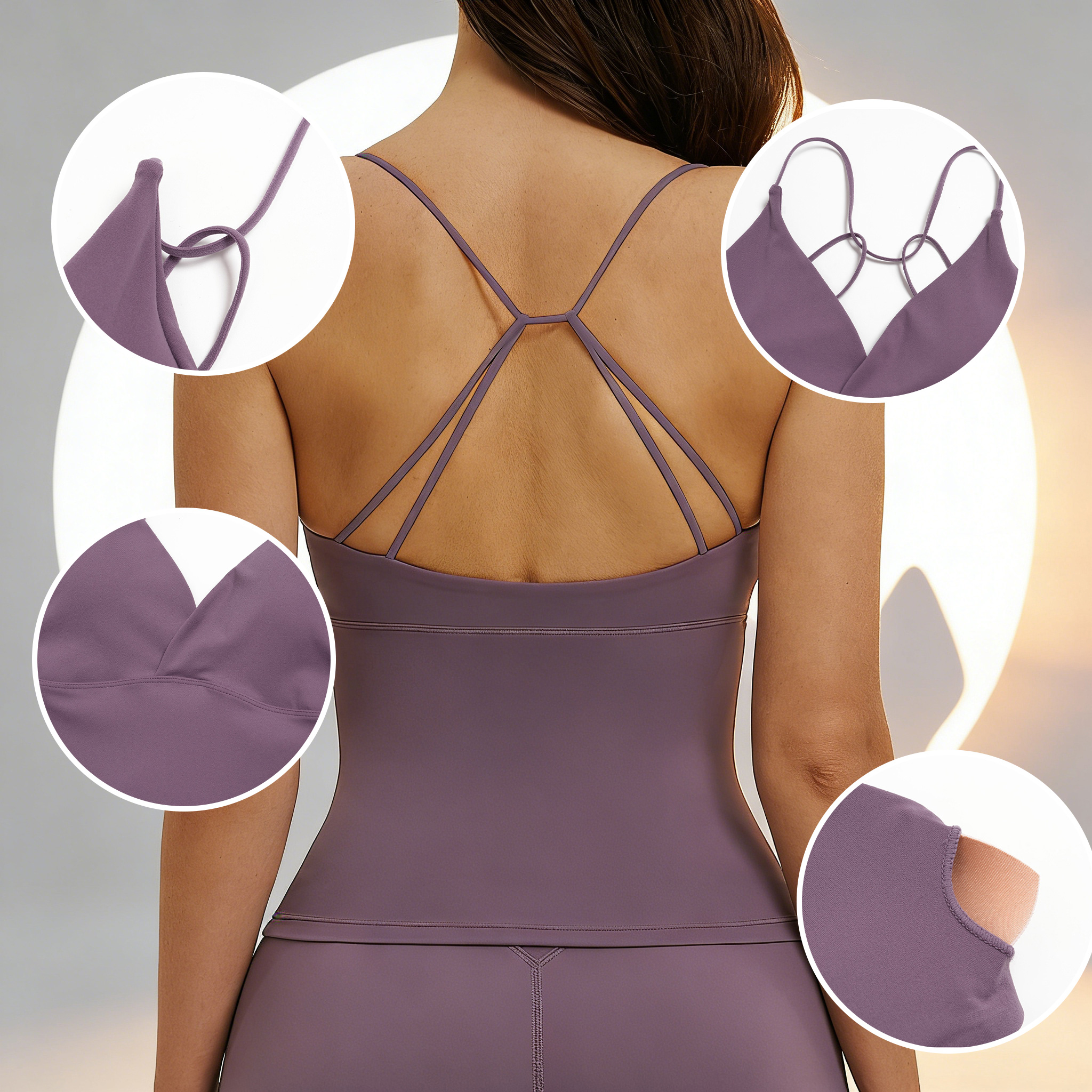 Yoga Tank Top with Pads Backle - Suspender Tank Top บทวิจารณ์และราคา