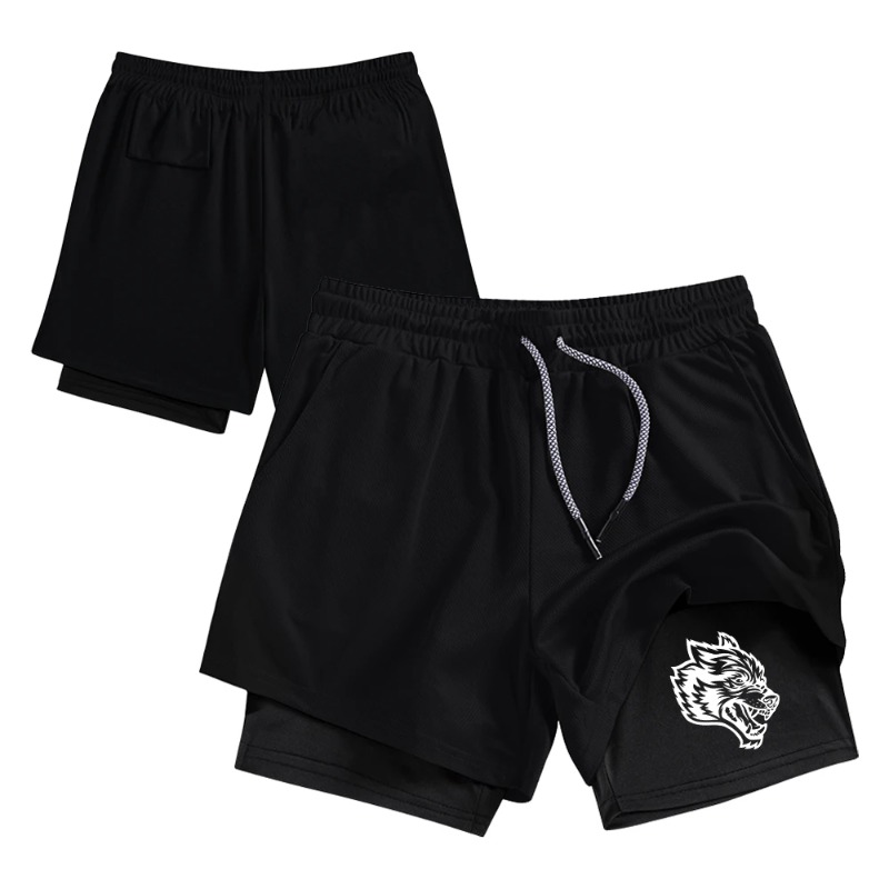 Streetwear Men's Double Layer  - Compression Shorts Athletes บทวิจารณ์และราคา