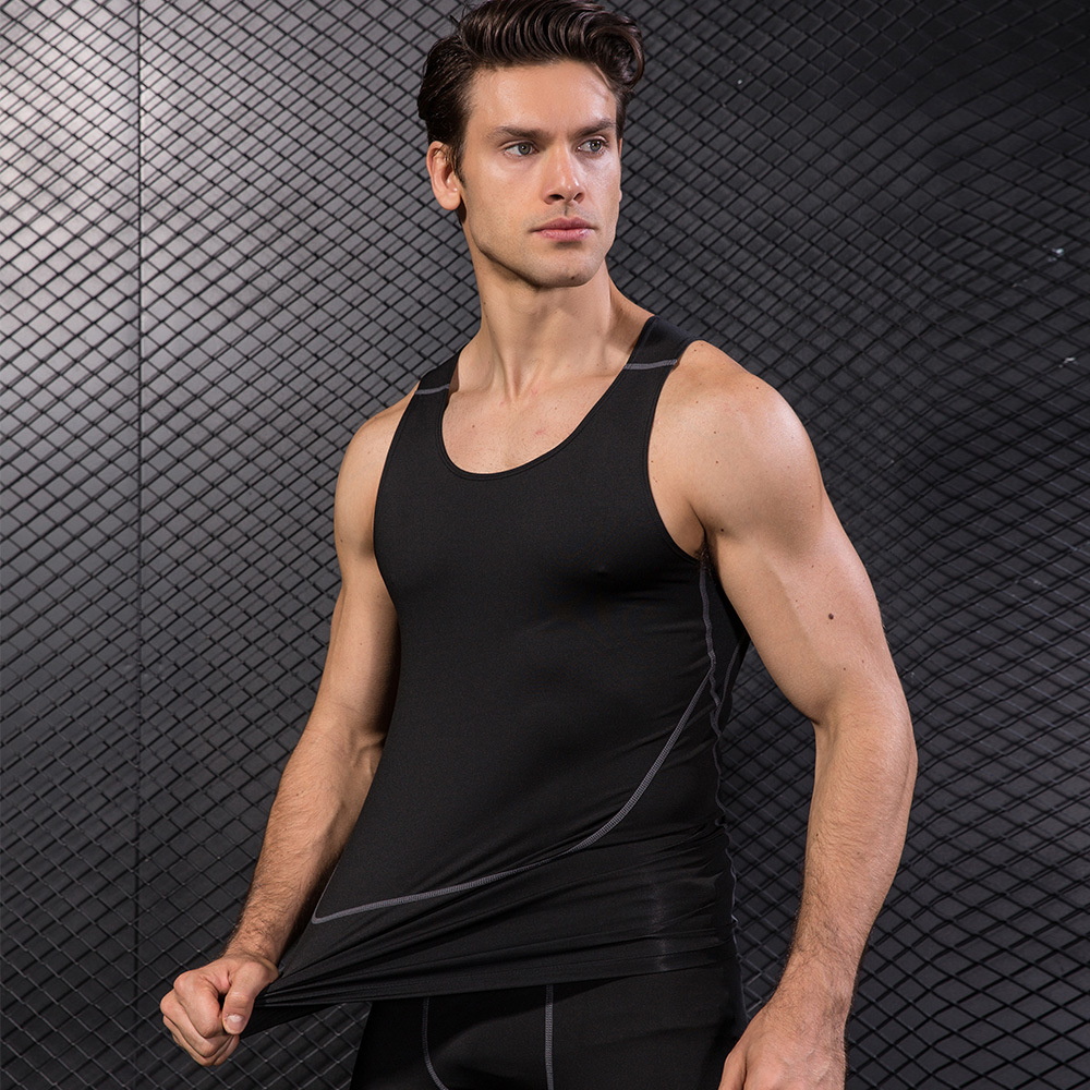 Men Black Sport Skinny Vest Ti - Base Layer Top บทวิจารณ์และราคา