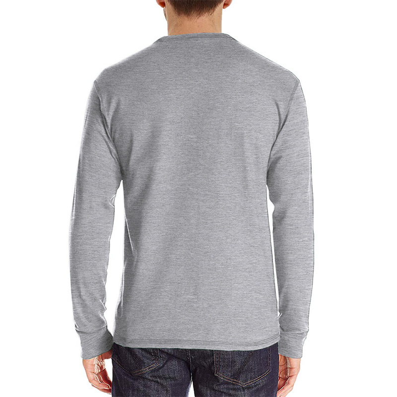 Men's Long Sleeve Henley Style - Undershirt Crew Neck บทวิจารณ์และราคา