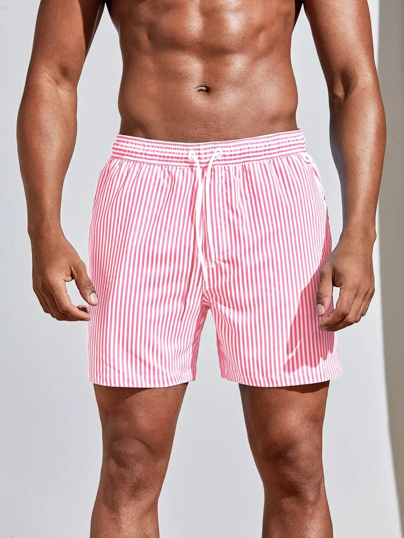 Men Vertical Striped Drawstrin - Bamboo Fiber Trunk บทวิจารณ์และราคา