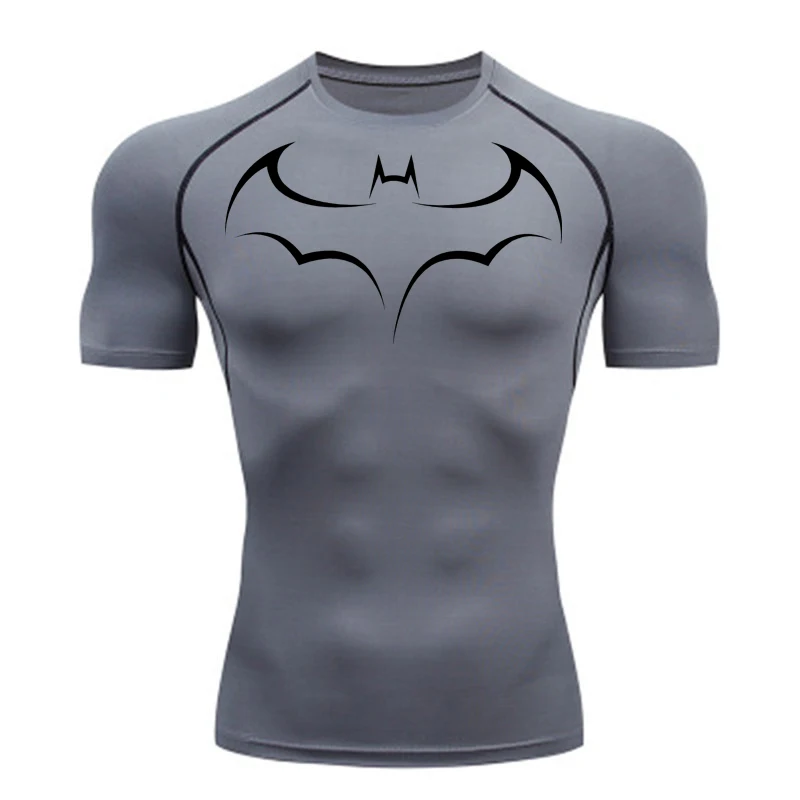 Bat Printed Men's Tight T-Shir - T Shirt Tight Fit บทวิจารณ์และราคา