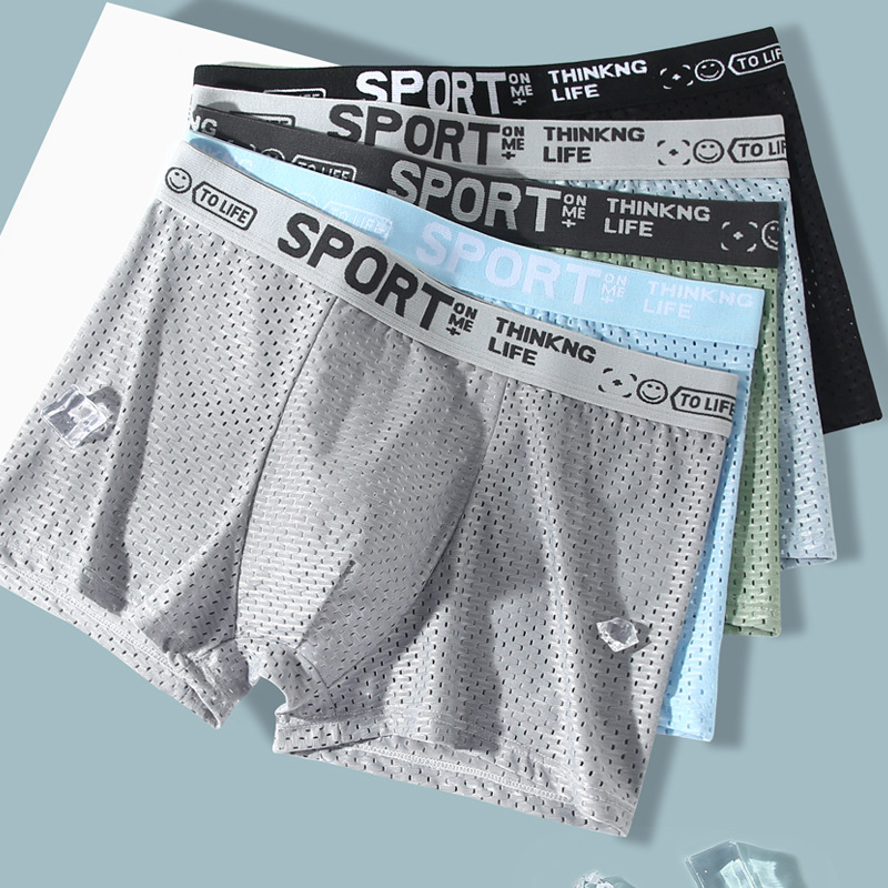 5PCS Men's Ice Silk Mesh Boxer - Mesh Sport Boxer บทวิจารณ์และราคา