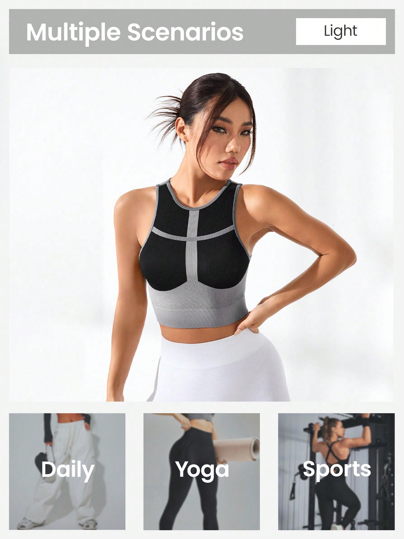 Women Color Block Cross Line R - Tank Top Ribbed บทวิจารณ์และราคา