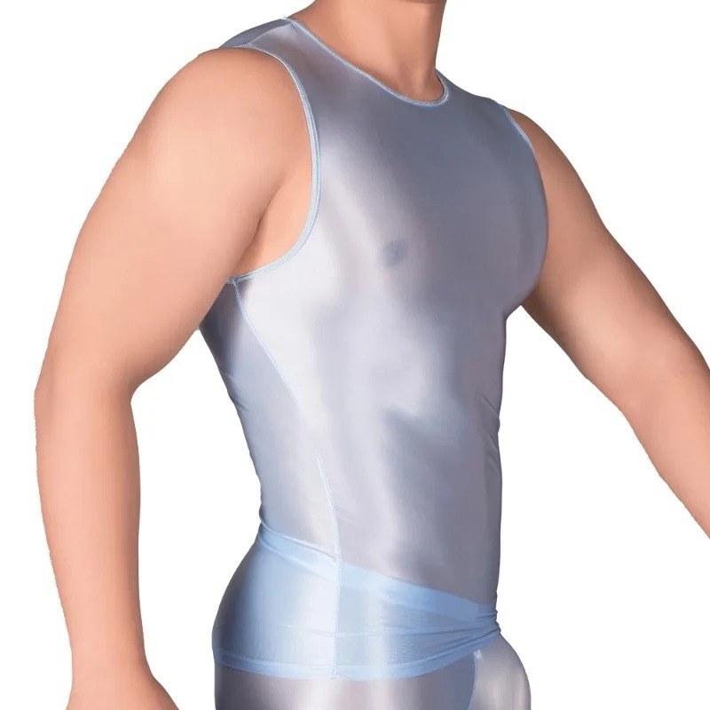 Solid Color Men's Slim Smooth  - Sleeveless Undershirt บทวิจารณ์และราคา