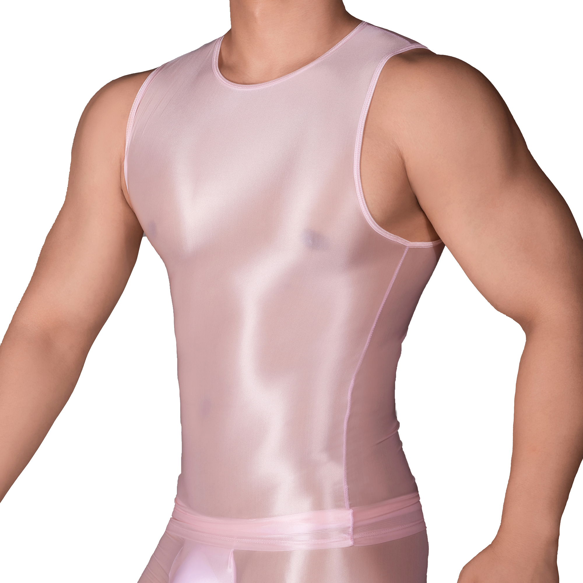 Solid Color Men's Slim Smooth  - Sleeveless Undershirt บทวิจารณ์และราคา