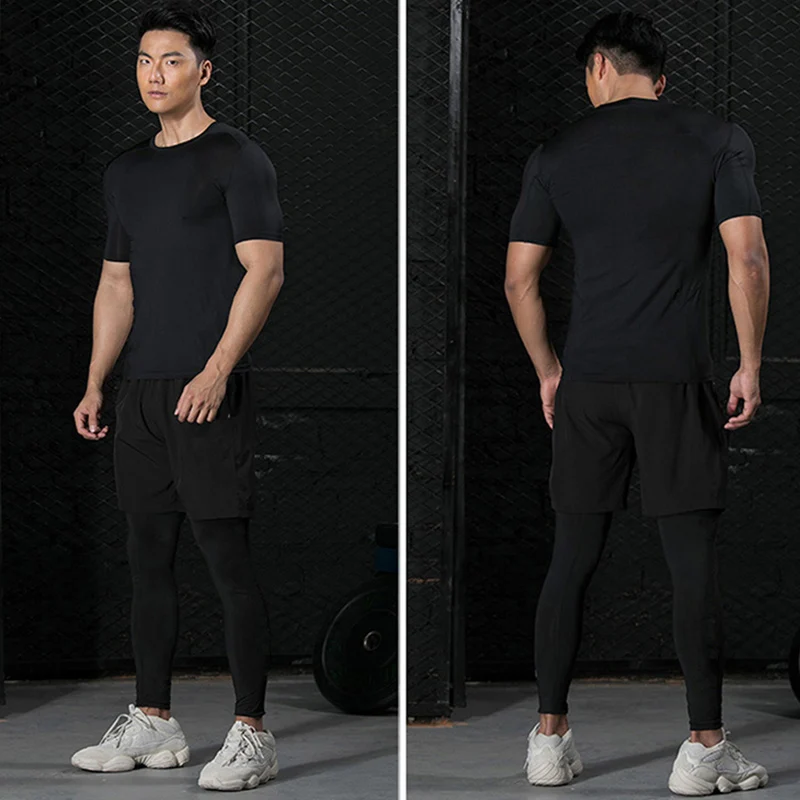 3 Pieces Fitness Suits Athleti - Compression Shorts Athletes บทวิจารณ์และราคา