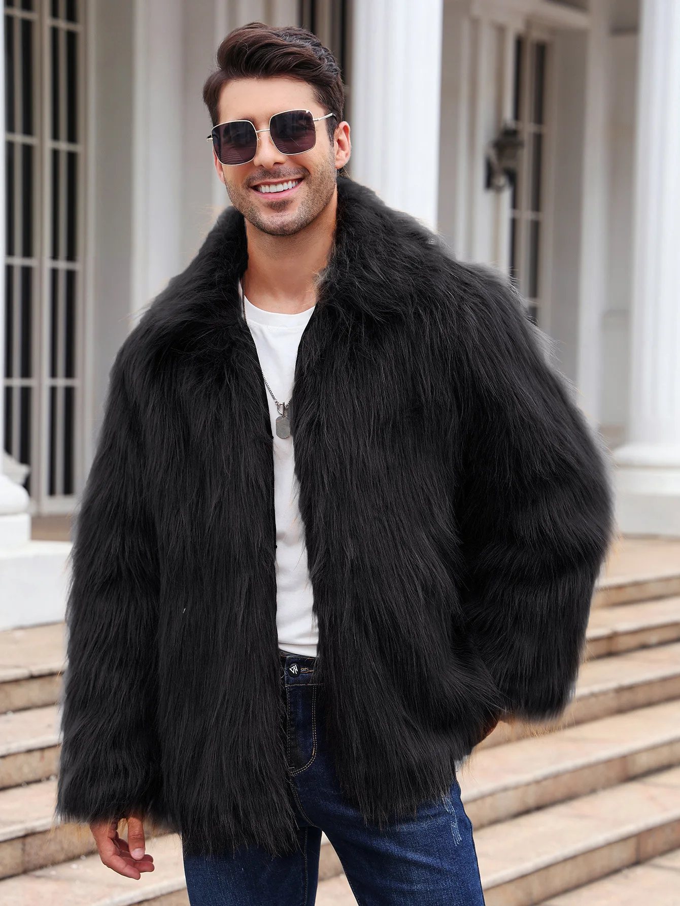 Men Faux Fox Fur Jacket Coat W - Thermal Long John บทวิจารณ์และราคา