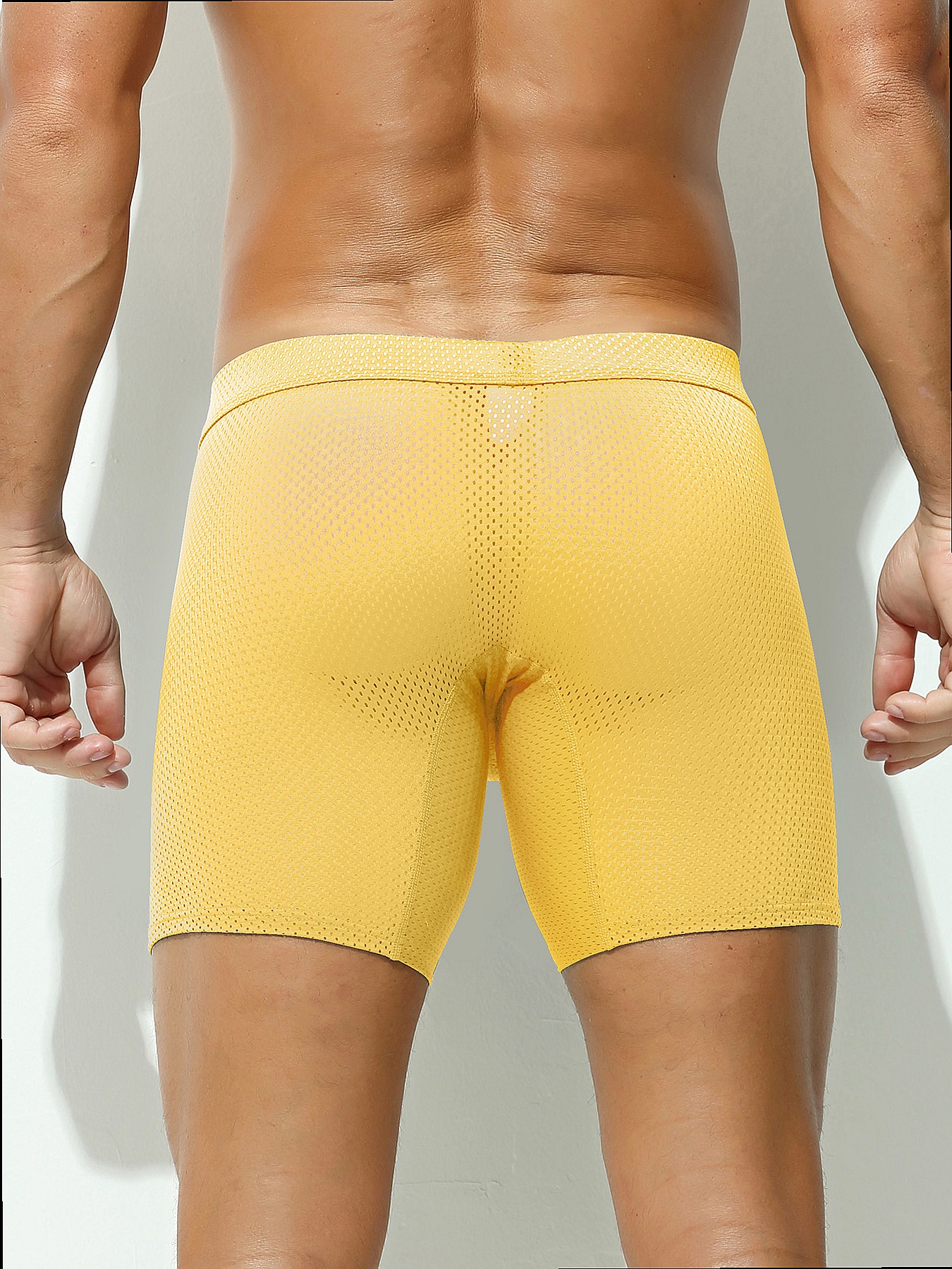 1pcs Men's Long Boxer Underwea - Mesh Sport Boxer บทวิจารณ์และราคา