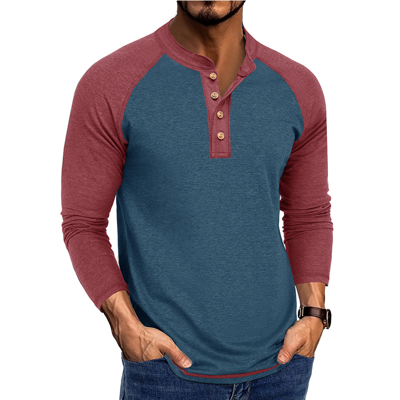 Men's New Long Sleeve Henley S - Base Layer Top บทวิจารณ์และราคา