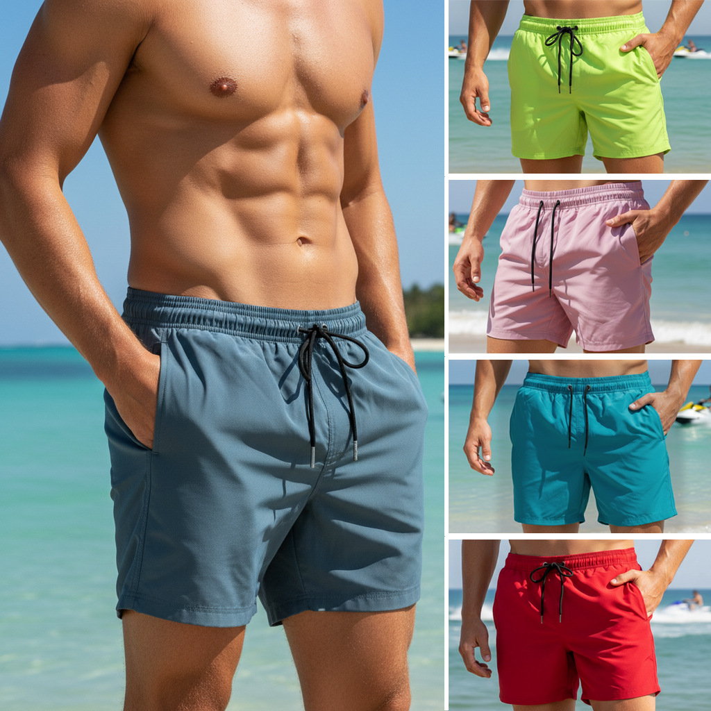 Summer Mens Plain Swim Shorts  - Trunk Breathable Men บทวิจารณ์และราคา