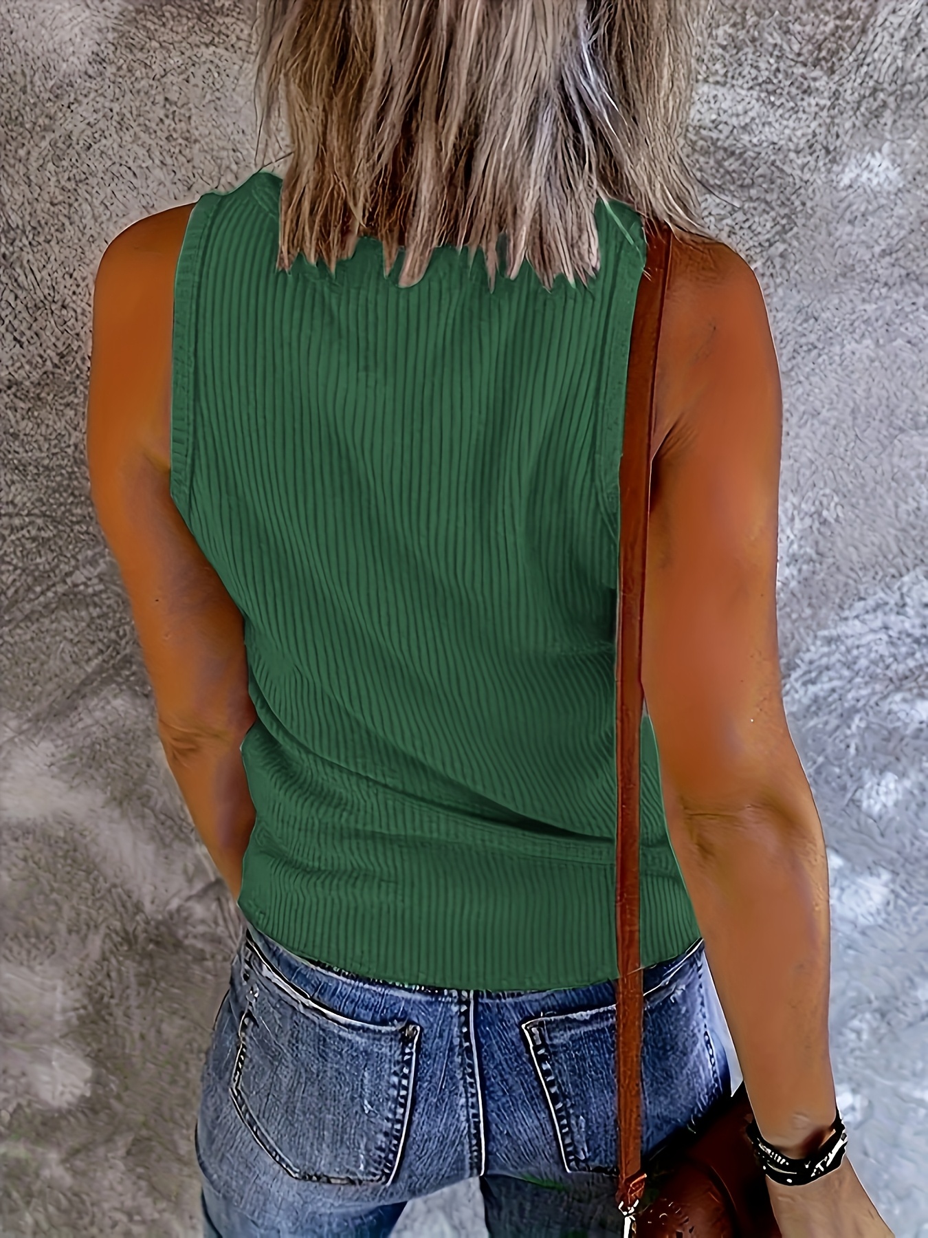 Plus Size Women Green Ribbed K - Tank Top Ribbed บทวิจารณ์และราคา
