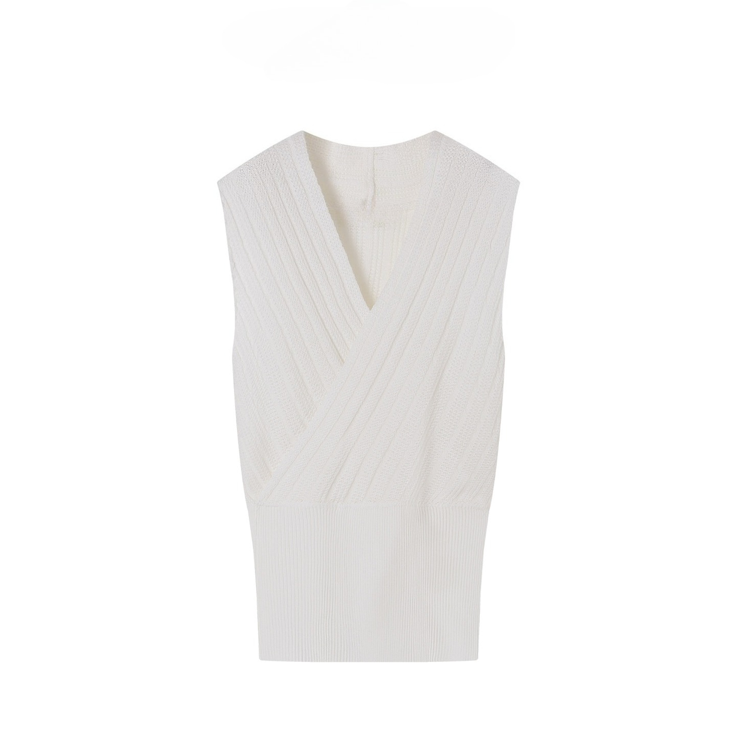 Women's Sleeveless Wrap Knit S - Tank Top Ribbed บทวิจารณ์และราคา