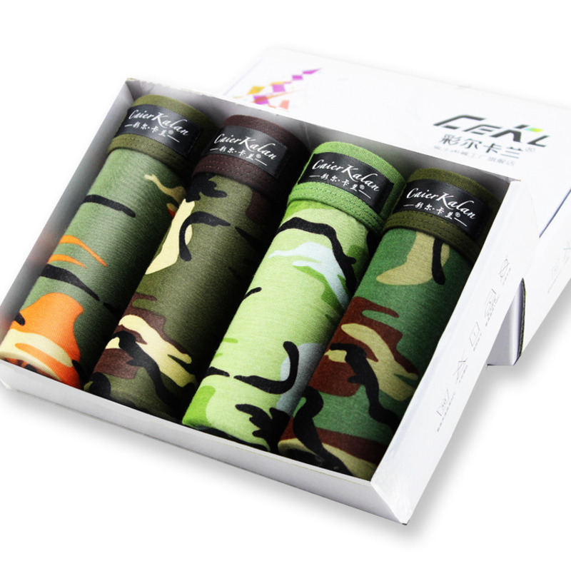 4pcs/lot Camouflage Boxer Men  - Multi Pack Underwear บทวิจารณ์และราคา