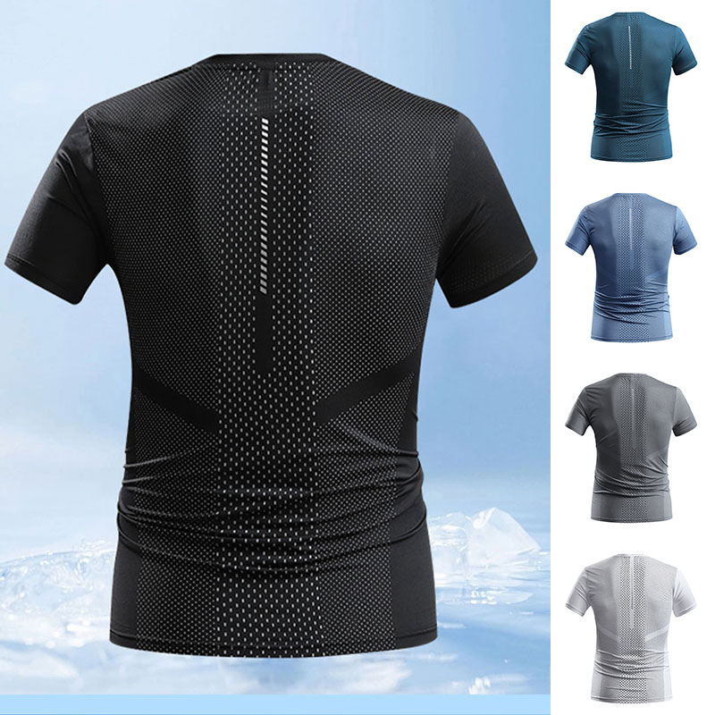Men Summer Sports T-shirt Quic - T Shirt Tight Fit บทวิจารณ์และราคา